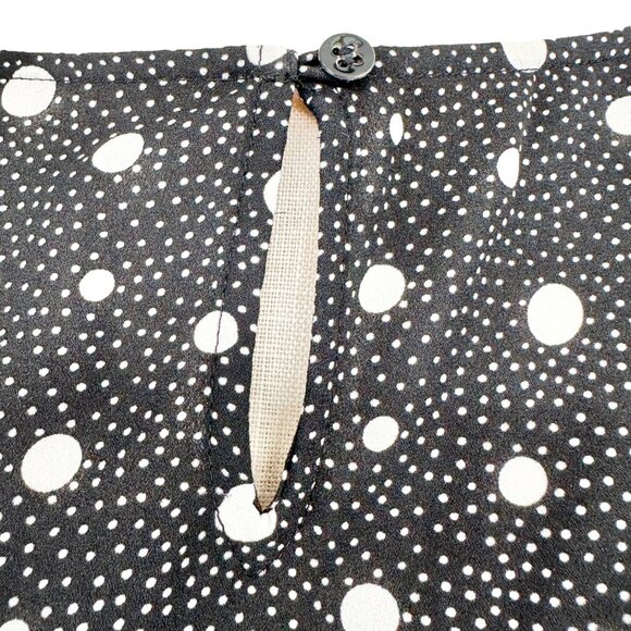 Talbots Plus Top Womens 2X Black White Polka Dot 3/4 Tie Sleeves EUC - Picture 2 of 9